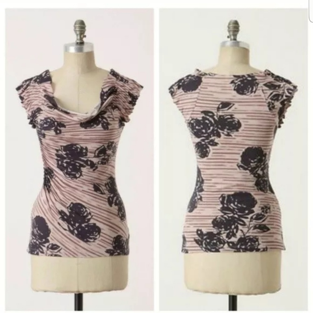 Anthropologie C Keer Folded Mementos Pleated TopXS